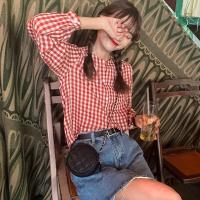 ราคา WANGYARU เสื้อเชิ้ตแขนยาวลายสก็อตทรงหลวมแฟชั่นสตรีเสื้อลายสก๊อต (20347296825)