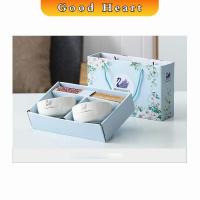 ราคา ชุดชาม และตะเกียบสไตล์ญี่ปุ่น พร้อมพิมพ์สี ชามเซรามิก เป็นของขวัญก็น่ารัก tableware set (13194742620)