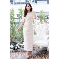 ราคา Dressyhappy ชุดไปงาน ชุดออกงาน เสื้อลูกไม้แขนกระดิ่งปักลายดอกไม้ 3 มิติทอเลื่อมกลิตเตอร์หรูหรา กระโปรงเนื้อเรียบผ้ามันวาว (12087141509)