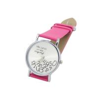 ราคา Who Cares Im Late Anyways Letters Arabic Numerals Printed Wrist Watch Pink (19903713161)