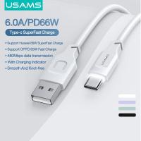 ราคา USAMS 6A USB Type C สาย Super Fast Charging Cable สำหรับ Huawei Mate 40 P40 Samsung S20 65W Fast Charge สำหรับ OPPO Xiaomi Mi 10 SCP FCP USB C Data Wire Cord (14921701832)