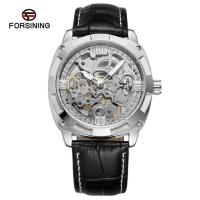 ราคา FORSINING นาฬิกากลไกอัตโนมัติผู้ชายนาฬิกาข้อมือกีฬาทหารนาฬิกาผู้ชาย Top ยี่ห้อหรูหราหนังสัตว์แท้ Skeleton ชายนาฬิกา8157 (9364931611)