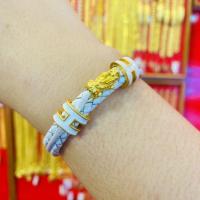 ราคา สร้อยข้อมือ ข้อมือปี่เซียะ หนังถัก น้ำหนักทอง 0 3 กรัม ทองคำแท้ 99 9 (14161025974)