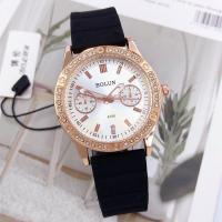 ราคา BOLUN นาฬิกาข้อมือ แบรนด์แท้ หน้าปัดประดับเพชร สายยาง (19987721064)