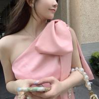 ราคา เสื้อสายเดี่ยว เปิดไหล่ข้างเดียว ทรงหลวม ประดับโบว์ ออกแบบดี ใส่ข้างนอก สําหรับผู้หญิง V728 (19844551367)