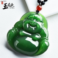 ราคา จี้พระพุทธรูปหยกจี้ Jasper หญิงหยกฮอตผักโขมสีเขียวพระหัวเราะจี้พระพุทธรูปประดับลูกปัด Dia360 G100 (20419295346)