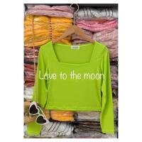 ราคา พร้อมส่ง เสื้อครอปแขนยาว คอเหลี่ยม (16451477809)