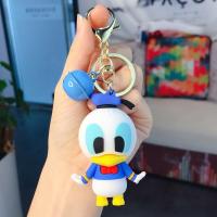 ราคา Disney พวงกุญแจ Mickey Mouse Minnie Stitch Donald เป็ด Piglet Winnie Pooh ตัวเลขจี้สำหรับกระเป๋ารถ Keyring (15024054304)