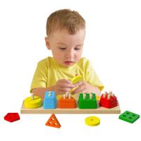ราคา Shape Sorting Toy Wooden Fine Motor Skill Geometric Toys Wooden Stacking Blocks Color Shape Recognition Sorter Puzzle Educational Montessori Toy for Preschool Learning Activities apposite (20387165096