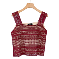 ราคา Rmvcollection เสื้อครอปสีแดงสายเดี่ยวลายลูกไม้ Used Like New Preloved (20604515718)