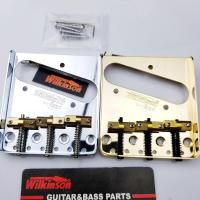 ราคา WK Wilkinson WTB Vintage Style Fixed Tele Electric Guitar Bridge With Brass Saddles TL bridge Chrome silver Black Gold (17572486069)