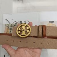 ราคา Tory Burch TB เข็มขัดหนังแท้สำหรับผู้ชายเข็มขัดเครื่องประดับแฟชั่นลายลิ้นจี่สองด้านสำหรับชายหนุ่ม3 8ซม (20637987895)
