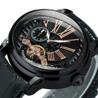 ราคา 2023 ForXining นาฬิกานาฬิกากลไก Tourbillon ทองคำสีกุหลาบสำหรับผู้ชายแบรนด์ปลายมนนาฬิกาสายหนังหรู Relogio Masculino (20363218678)