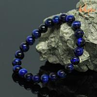 ราคา หินบลูไทเกอร์อาย พลอยตาเสือ แต่งสี ขนาด 8 มิล Blue Tiger Eye กำไลหินแท้ หินสี กำไล หิน หินสีน้ำเงิน by ออมทอง (925580847)