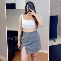 ราคา กระโปรงทรงเอ ผ้าชาแนล ทวีต กระโปรงทรงคุณหนู (20895827189)