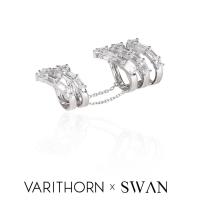 ราคา SWAN VRT Double Ring แหวนเงินแท้ แหวนโซ่ แหวนใส่ข้อนิ้ว ฝังเพชรคิวบิคเซอร์โคเนีย cubic zirconia (2957050246)