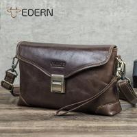 ราคา EDERN กระเป๋าสะพายไหล่ผู้ชายหนังแท้ย้อนยุคกระเป๋าสะพายข้างแฟชั่นลำลองกระเป๋าคลัตช์รหัสล็อคป้องกันการโจรกรรมกระเป๋าสลิงหนังวัว (19768646705)