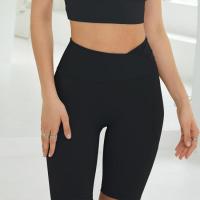 ราคา Hoppe Fumeng จีบกางเกงกีฬาขาสั้นโยคะเอวสูงวิ่งฟิตเนส (19650319125)