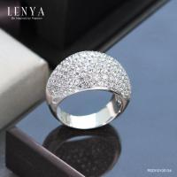 ราคา LenYa Jewelry แหวนเพชร DiamondLike ระยิบระยับด้วยงานฝังละเอียดเต็มหน้านิ้ว ตัวเรือนเงินแท้ชุบทองคำขาว (7464074661)
