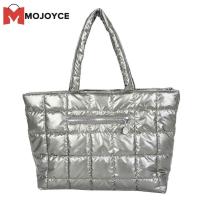 ราคา MOJOYCE Women Quilted Lattice Shoulder Bag Vintage Solid Color Nylon Large Tote Handbags (16182268502)