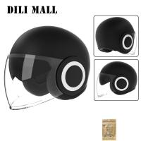 ราคา หมวกกันน็อคเปิดใบหน้าสำหรับรถจักรยานยนต์สกูตเตอร์เลนส์คู่กระบังแสงอุ่นครึ่งสำหรับจักรยานสกู๊ตเตอร์รถเอทีวีชอปเปอร์ (20807939049)