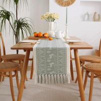 ราคา Nordic Simple Table Runner Handmade Tassel Cotton Linen Tablecloth Romantic Bed Runners Dining Table Party Decoration (19434621678)