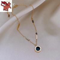 ราคา สร้อยคอทองคำแท้ครึ่งสลึง ทองคำแท้ 96 5 สร้อยทอง18kแท้ สร้อยคอผู้หญิง สองด้านเลขโรมันสร้อยคอแฟชั่นบุคลิกภาพเครื่องประดับ (20599483953)