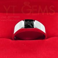 ราคา แหวนนิล แหวนเงินแท้ ชุบทองคำขาว พลอยนิลแท้ ทรงปลอกมีด YTG 11823 (19216366580)