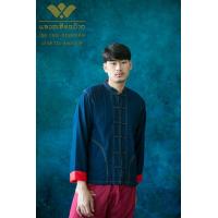 ราคา เสื้อผ้าฝ้าย ผ้าพื้นเมือง สีกรมท่า แดง แขนยาว (397746676)