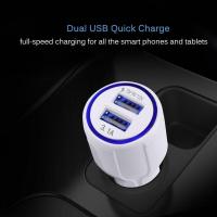 ราคา 3 1A การชาร์จอย่างเร็วด่วนรถพอร์ต USB คู่เครื่องชาร์จสำหรับซัมซุงกาแลคซีสีขาว (20713107750)