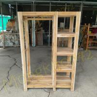 ราคา ราวผ้าไม้สัก ราวตากผ้า ตู้เสื้อผ้าพร้อมใช้วาง 100 42 สูง 143 ซม งานสำเร็จรูป สไตล์โมเดิร์น งานดิบ (19654186064)