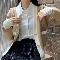 ราคา H H พร้อมส่ง เสื้อคลุมไหมพรมคาร์ดิแกน สไตล์เกาหลี แขนยาวคอวีกันหนาวนิดๆ M1826 C (20714797928)