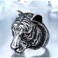 ราคา In stock Mens Retro Silver Gold Black Punk Tiger Head Ring Personality Fashion Trend Jewelry Party Gift Ring for man (15264321106)