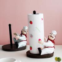 ราคา Resin Chef Figurine Tissue Paper Roll Holder Toilet Bathroom Table Home Decorative Tissue Boxes Roll Paper Kitchen Napkin Holder (12934220057)