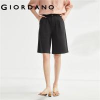 ราคา GIORDANO ผู้หญิง กางเกงขาสั้นลำลองเอวกึ่งยางยืดทอจับจีบ Free Shipping 05403306 (18297940629)