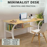 ราคา DeskShop โต๊ะทำงาน โต๊ะวางคอมพิวเตอร์ Computer DESK โต๊ะทำงานใหญ่ โต๊ะทำการบ้าน โต๊ะทำงานเหล็ก โต๊ะทำงาน ไม้ ชั้นวางของ ขนาดหน้าโต๊ะ120x60x75CM (16712395067)