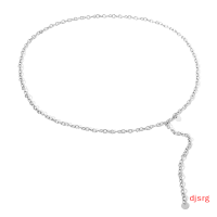 ราคา djsrg เข็มขัดผู้หญิงแฟชั่นสายโซ่สีทองสีเงินเข็มขัดโซ่สำหรับชุดเสื้อเครื่องประดับเสื้อผ้า (19986424842)