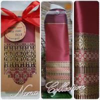 ราคา ผ้าไหมล้านนา ผ้าถุงสีแดงเลือดหมู ผ้าไทยสีแดง ของขวัญให้ผู้ใหญ่ ของขวัญปีใหม่ ผ้าถุงลายเชิง ของขวัญให้ครู ของฝากต่างชาติ ยังไม่เย็บ (19779634704)