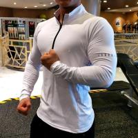 ราคา แห้งเร็วเสื้อผู้ชายสำหรับใส่วิ่งเสื้อยืดแขนยาวรัดรูปเสื้อ Gym เสื้อยืดฟิตเนสกีฬาขี่จักรยานซิปชายเสื้อ Rashguard (7680274684)