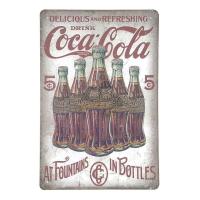 ราคา ป้ายสังกะสีวินเทจ Delicious Refreshing Drink Coca Cola ขนาด 20x30 ซม (1383590302)