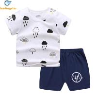 ราคา LeadingStar เสื้อยืดชุดสูทแขนสั้นผ้าฝ้ายสำหรับเด็กเสื้อใส่อยู่บ้าน2ชิ้นกางเกงขาสั้นชุดสองชิ้นสำหรับเด็กหญิงเด็กชาย cod (18520373595)