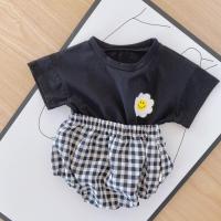 ราคา ส่งของ เสื้อยืดแขนสั้นลายดอกทานตะวัน กางเกงขาสั้น 2 ชิ้นสําหรับเด็กผู้หญิง (19693098779)