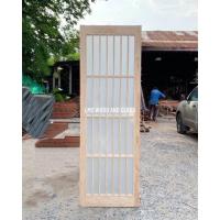 ราคา ประตูไม้ ไม้สนแท้ ระแนงญี่ปุ่น ร่องกระจกถี่ ระแนงด้านหน้า หลัง กระจกเต็มบาน 1 แผ่น (19834490162)