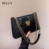 ราคา IELGY สีดำเข้าได้กับทุกชุดกระเป๋า PU ทรงสี่เหลี่ยมกระเป๋าลายหนังจระเข้รักแร้ผู้หญิงเรียบง่ายย้อนยุคสีทึบแฟชั่นแบบลำลอง (17552589408)
