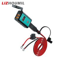 ราคา LIZHOUMIL Motorcycle Square Fast Charging Dual Usb Charger With Voltmeter Integrated Sae Socket (20756188517)