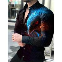 ราคา Men 39s Social Shirt Turn down Collar Buttoned Shirt Long Sleeve Tops Men 39s Clothing Streetwear Cardigan Print Fun Animal Casual (17794257884)