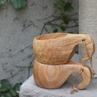 ราคา RET Small Wooden Mugs With Handle Reusable Water Coffee Tea Cups Home Drinkware (20543864783)