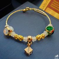 ราคา ข้อมือปี่เซียะทองคำแท้คู่แพนโดร่า เกลียวทองเหลือง PPP น้ำหนักทอง 0 2 0 3 กรัม ทองคำแท้ 99 9 24K ยาว 15 18cm ปรับได้ (14835605355)