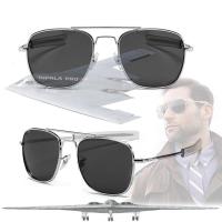ราคา 2022 new แว่นกันแดดแฟชั่นสำหรับผู้ชายผู้หญิงเลนส์กระจกแข็งจริงแว่นตากันแดดสำหรับผู้ชายสไตล์ Air Force Aviator แว่นตาเลนส์ HD วัสดุกระจกนิรภัยกรอบโลหะ (14719740503)