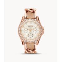 ราคา Fossil นาฬิกาข้อมือผู้หญิงหนังผู้หญิงมัลติฟังก์ชั่นหนังสีกุหลาบ ES3466 (17573561519)